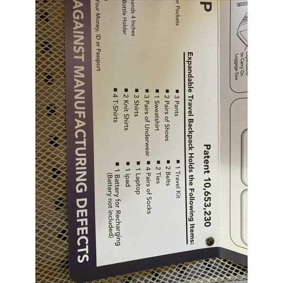 Duchamp London Expandable Travel Backpack Suitcase New Tan Carry-On USB Nylon - Picture 14 of 16